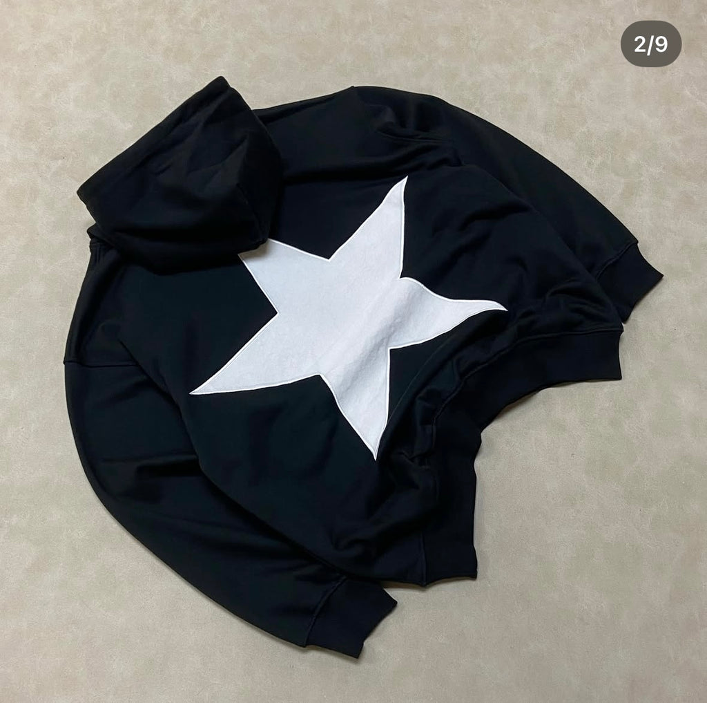 Aelfric Eden Star Print Color Contrast Hoodie