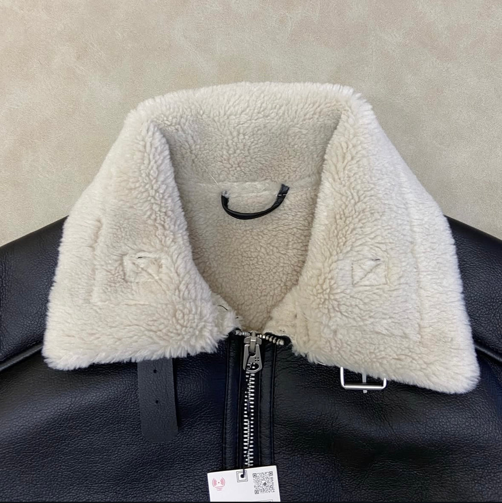 DOUBLE-SIDED LEATHER-LIKE JACKET