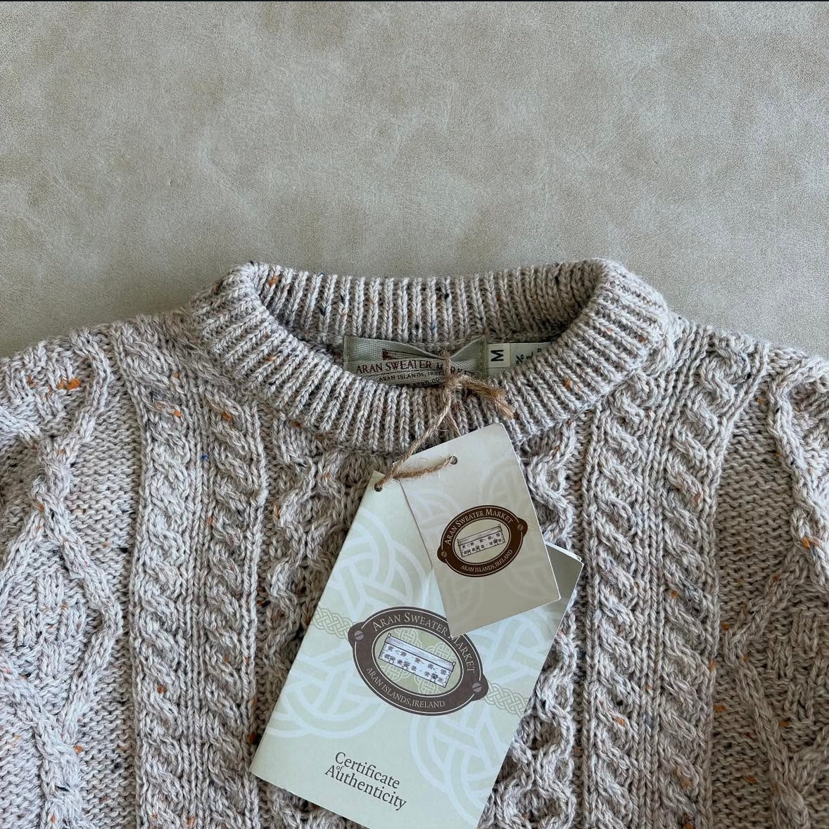 Aran Sweater Cable Knit Crew Neck Aran
Wool Sweater