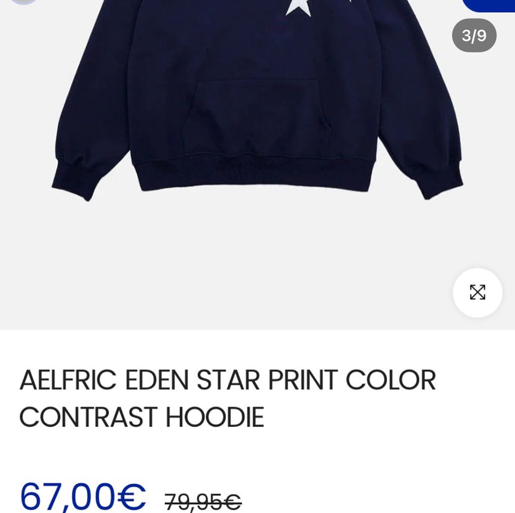 Aelfric Eden Star Print Color Contrast Hoodie