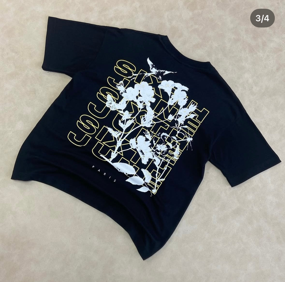 Floral Printed T-Shirt Black