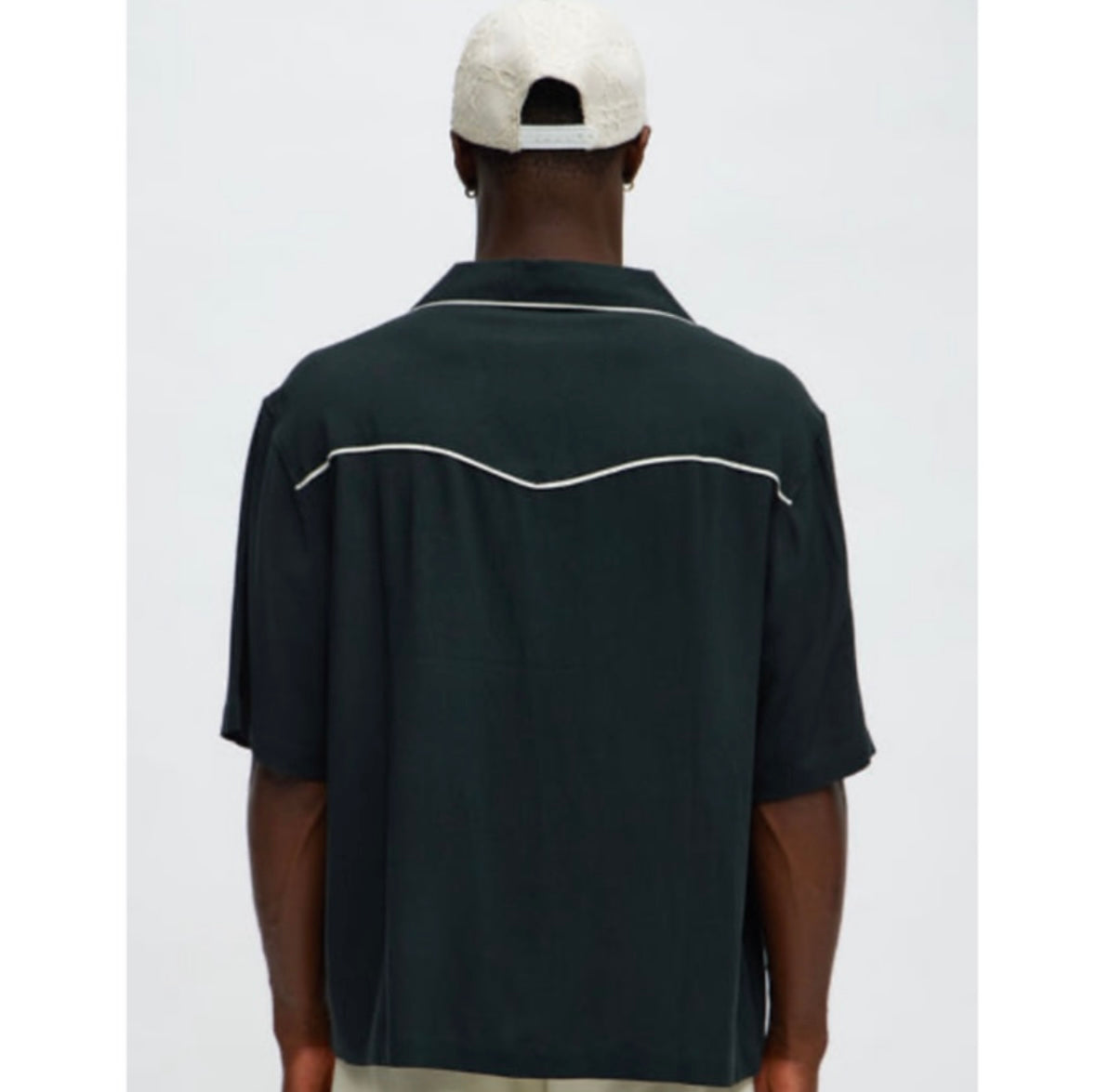 Casual Cropped PJ Style Button Up Shirt