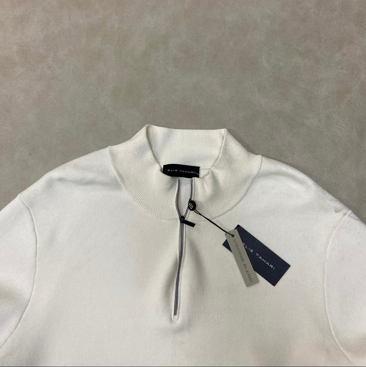 ELIE TAHARI Scuba 1/4-zip Mock Pullover