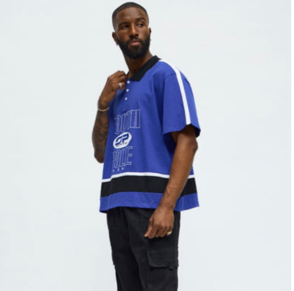 Southpole T-Shirt Relaxed Fit Collared
Graphic - Blue