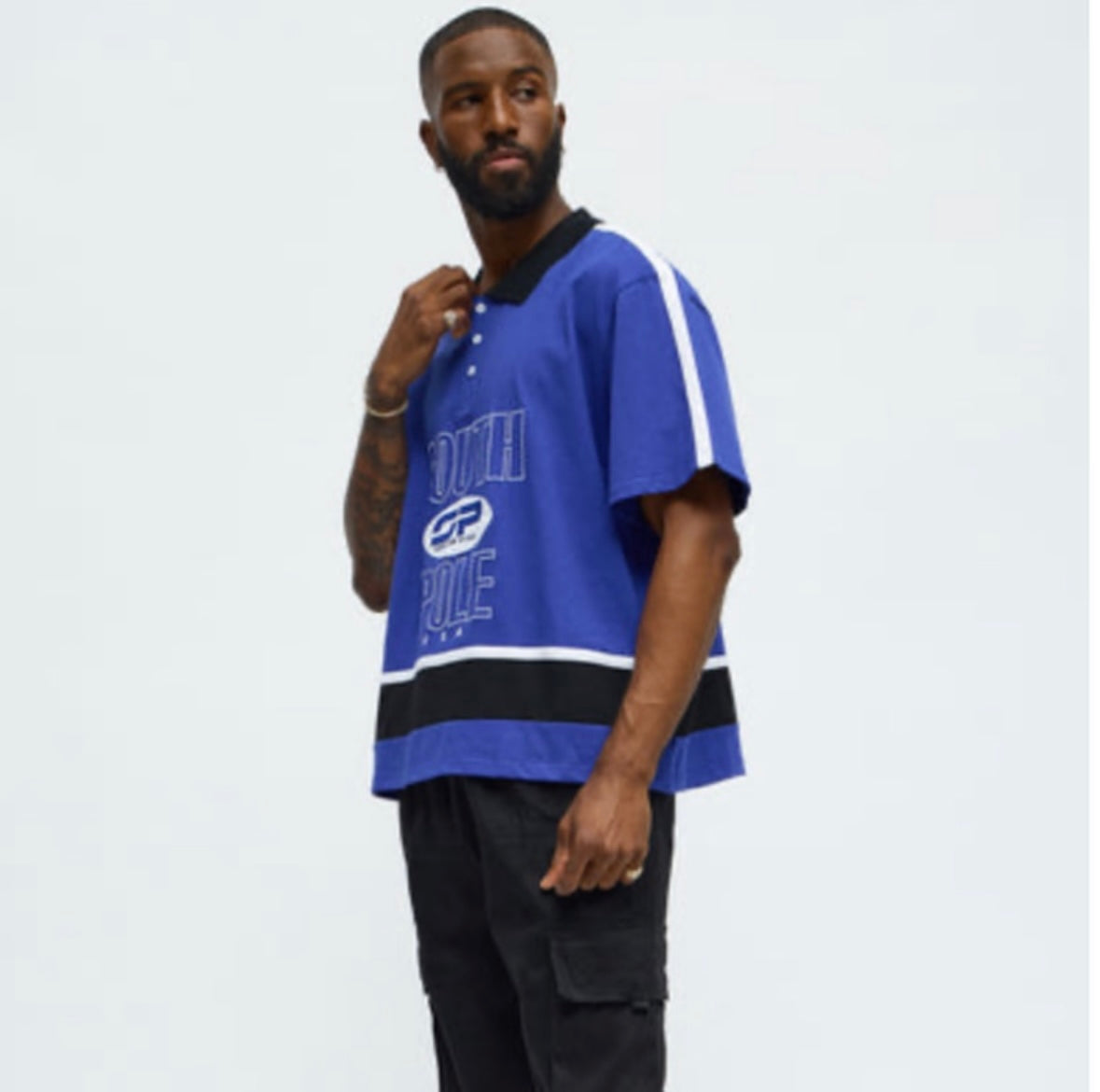 Southpole T-Shirt Relaxed Fit Collared
Graphic - Blue