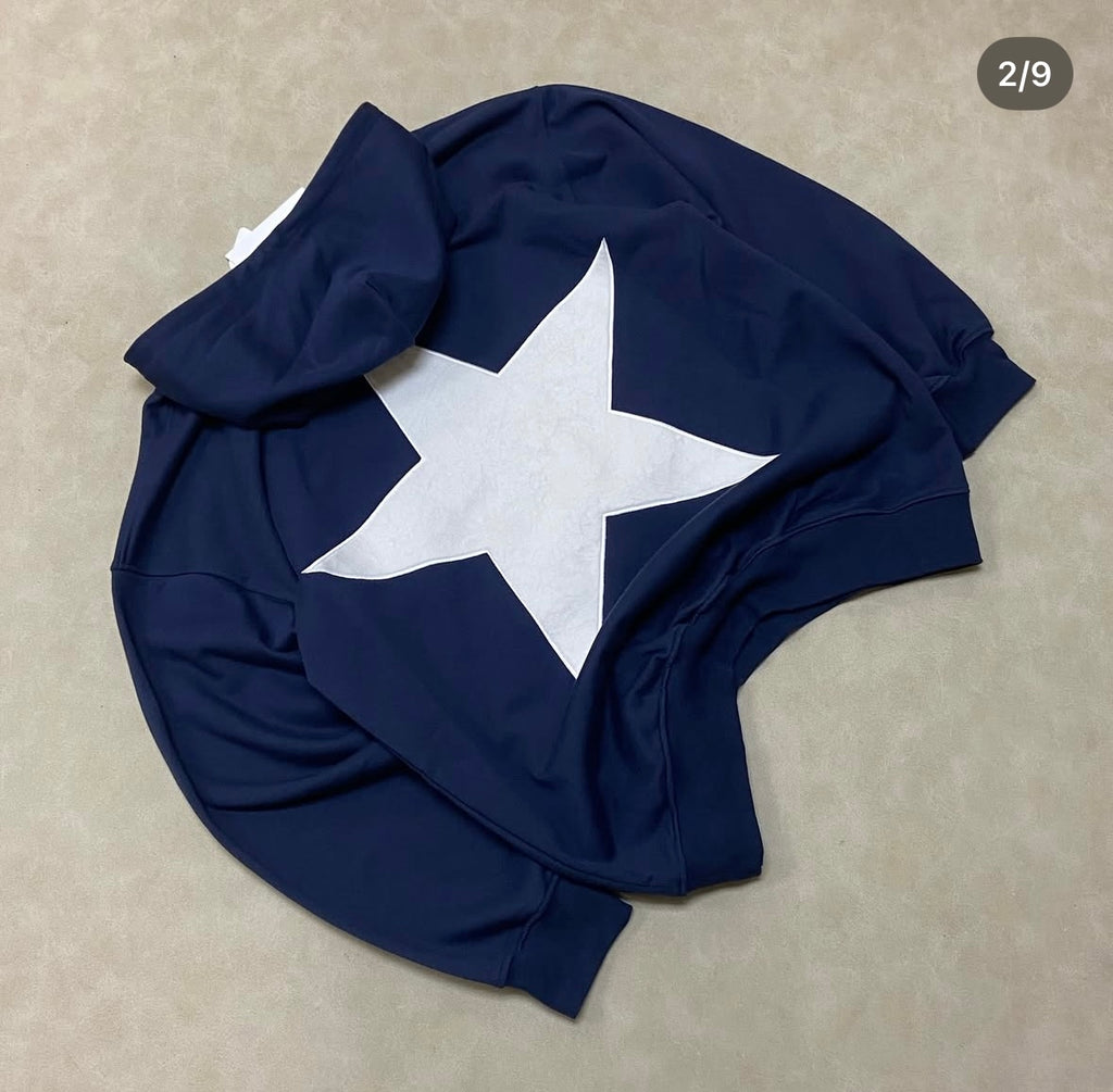 Aelfric Eden Star Print Color Contrast Hoodie