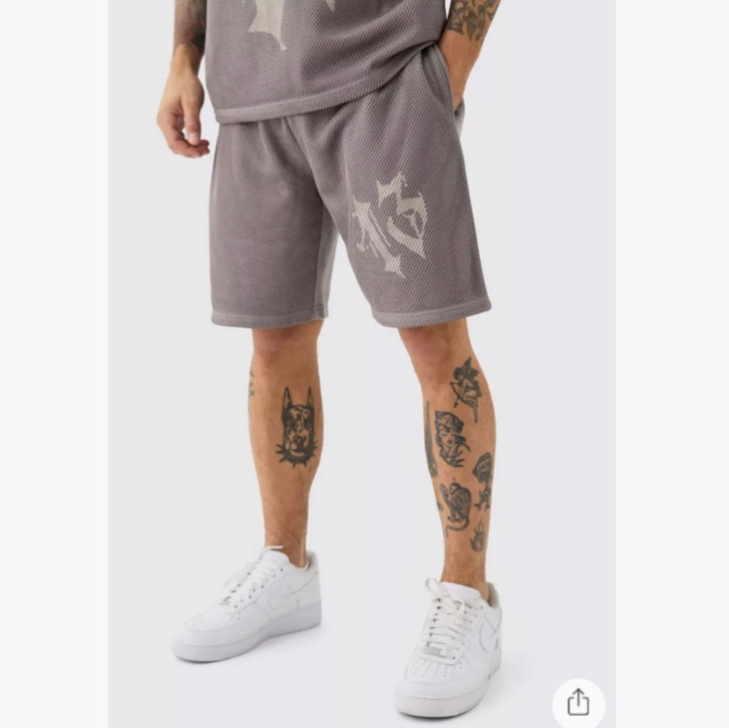 Tall Oversized Jersey Shorts With Gothic Point