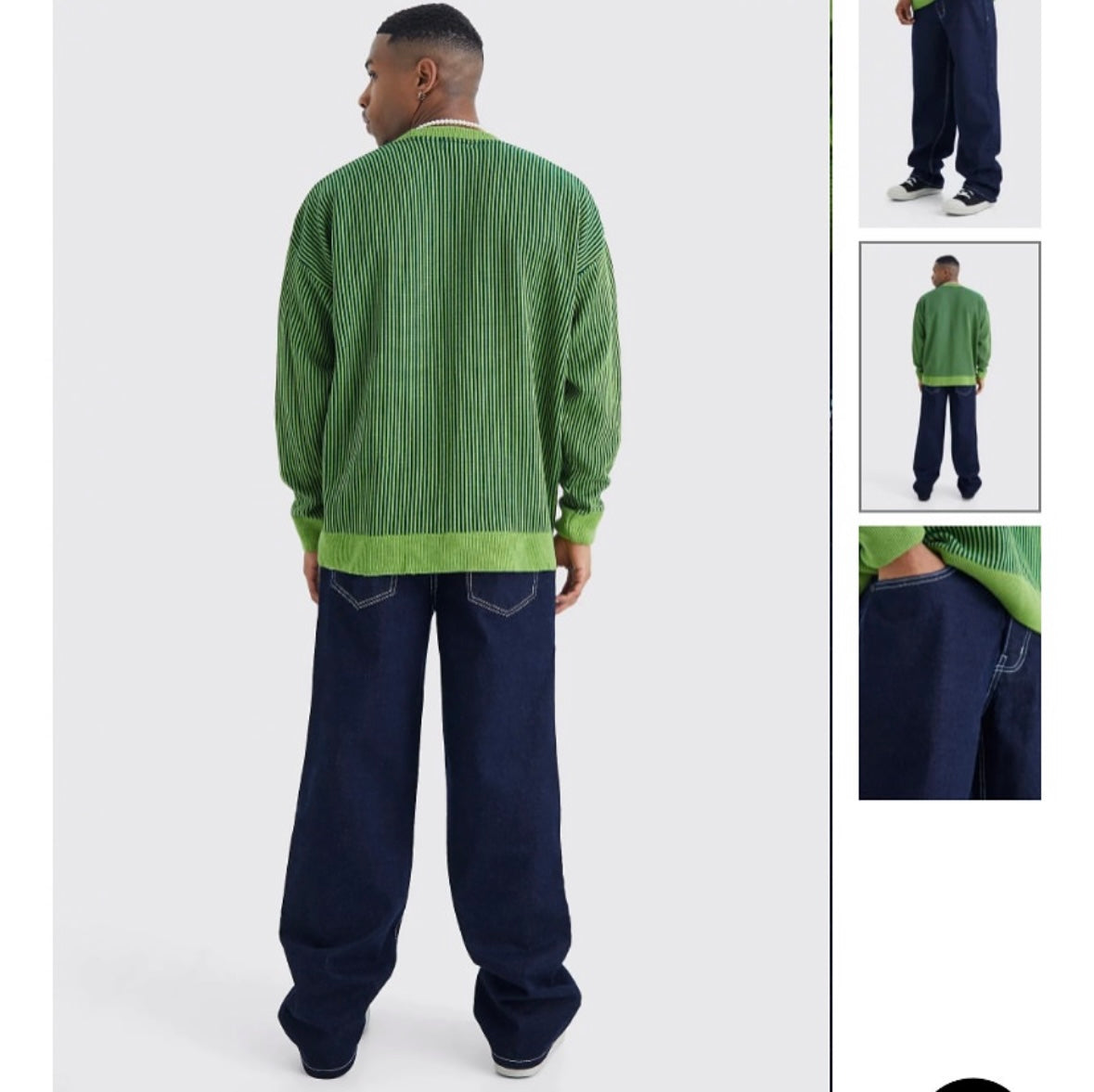 Baggy Fit Jeans With Contrast Stitch