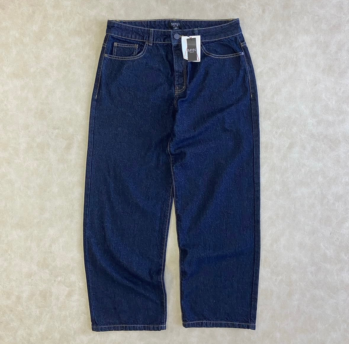Baggy Fit Jeans With Contrast Stitch
