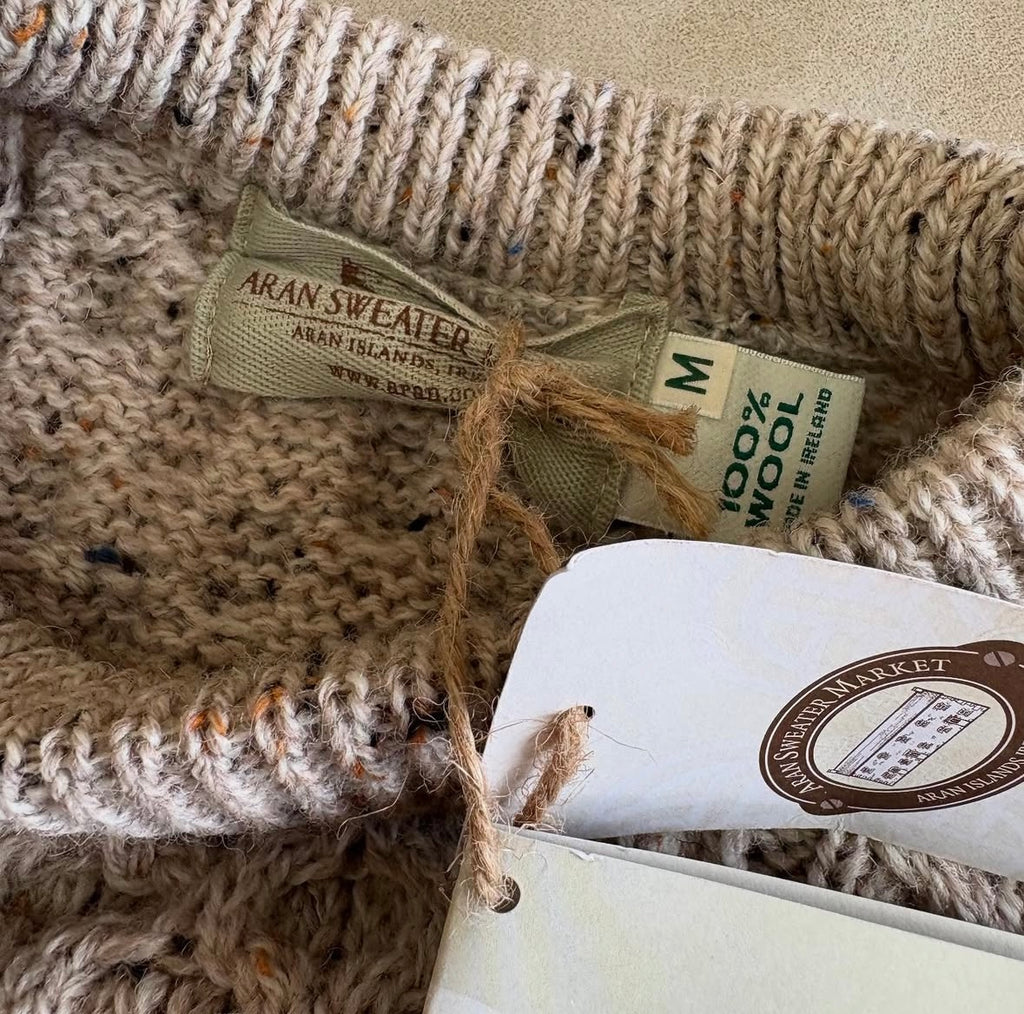 Aran Sweater Cable Knit Crew Neck Aran
Wool Sweater