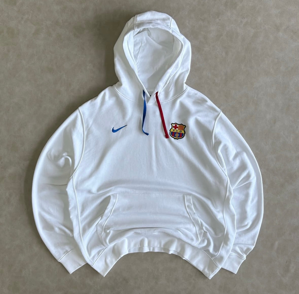 White Barça Nike Hoodie