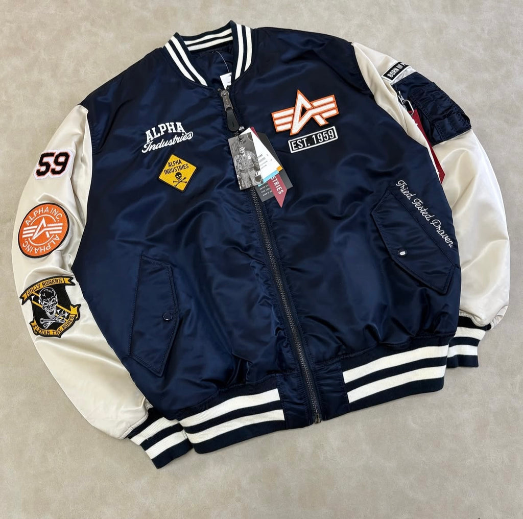 Alpha Nelson Reversible Varsity Jacket