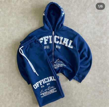 Oversize Straight Tracksuit With Official Print