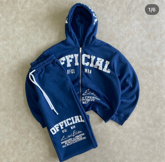 Oversize Straight Tracksuit With Official Print