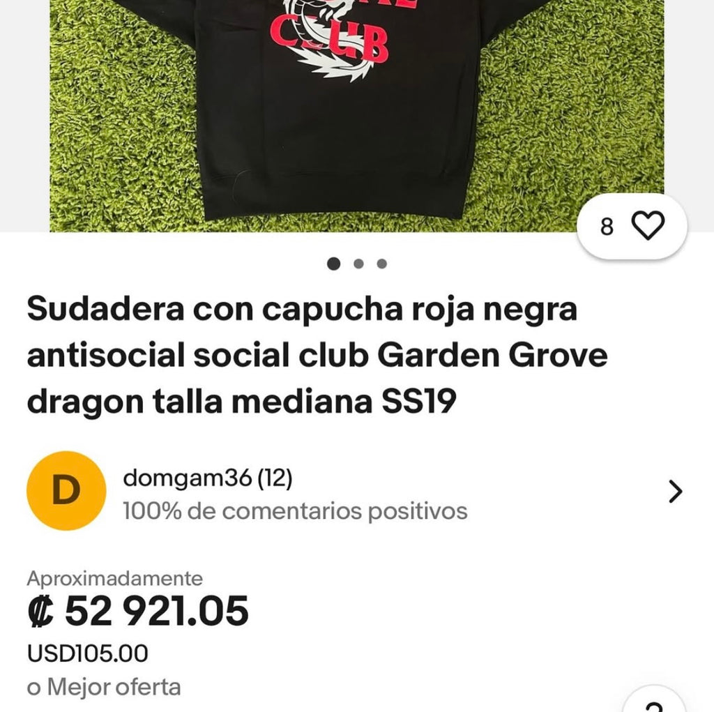 Anti Social Social Club Dragón Hoodie