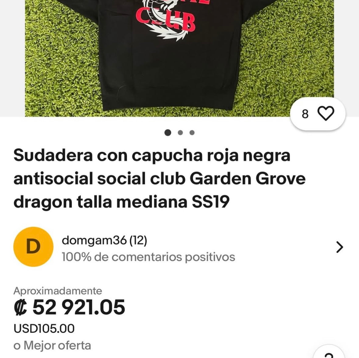 Anti Social Social Club Dragón Hoodie