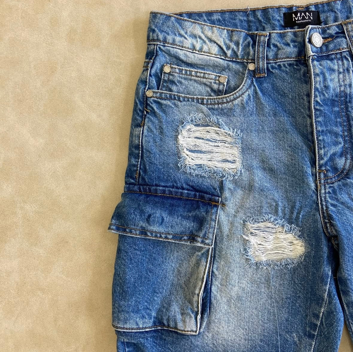 Raw Fitted Denim Shorts