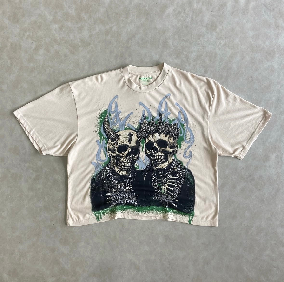 Kingston Beige/ Black Boxy Crop T-Shirt