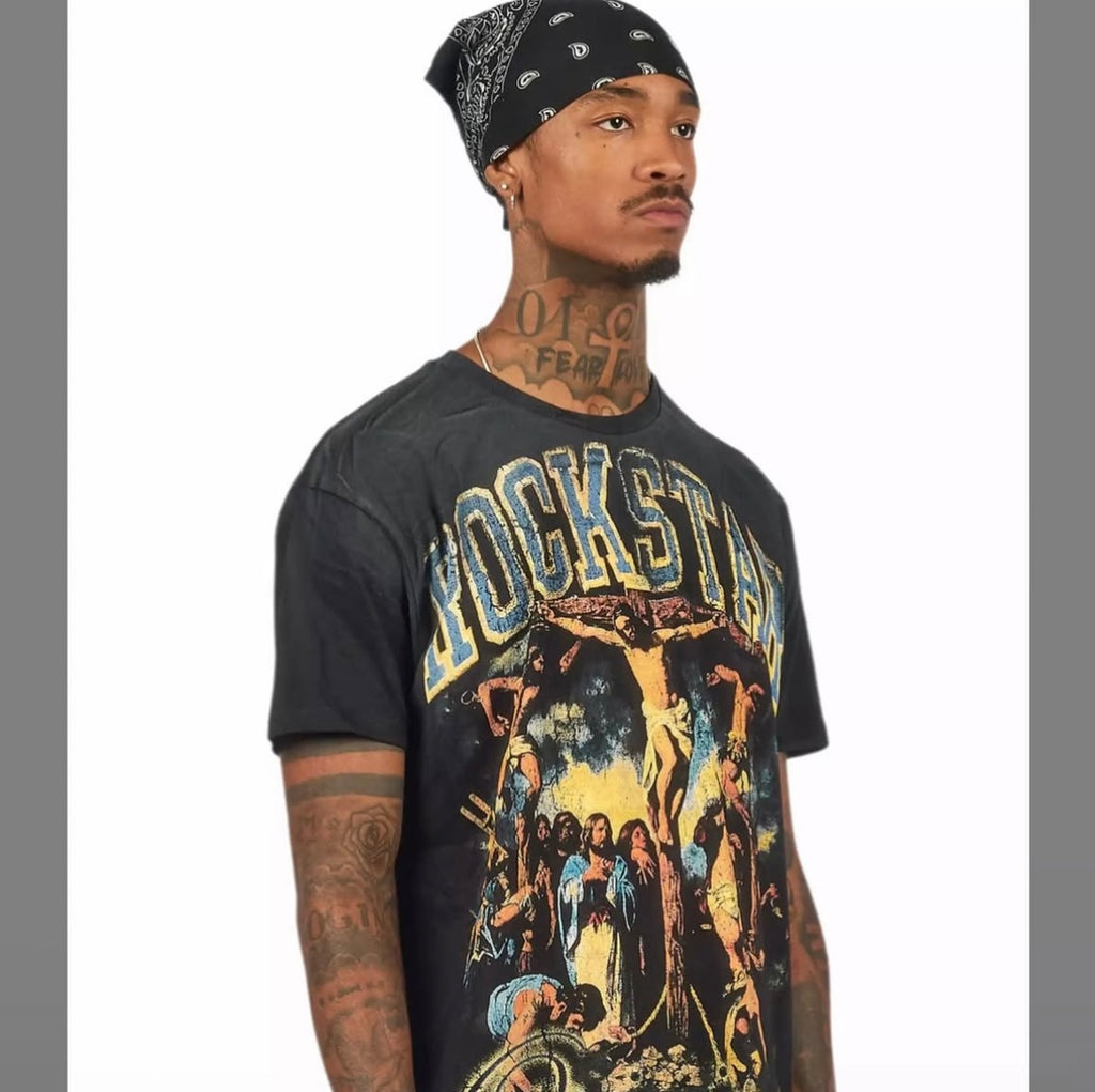 Waller Black Oversized Graphic T-Shirt