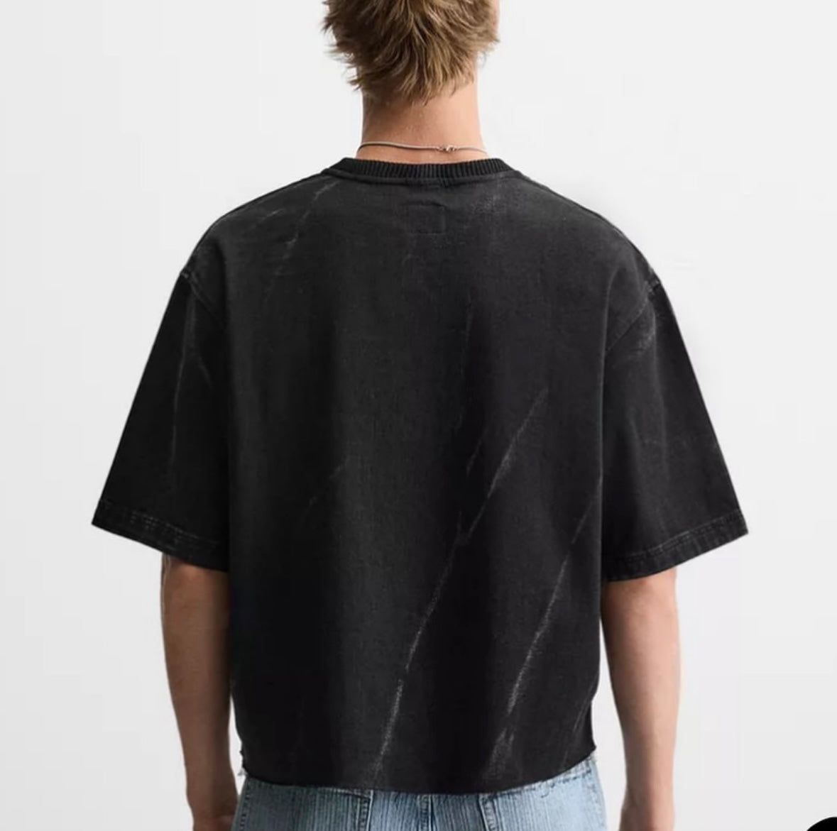 Cropped Fit Denim T-Shirt