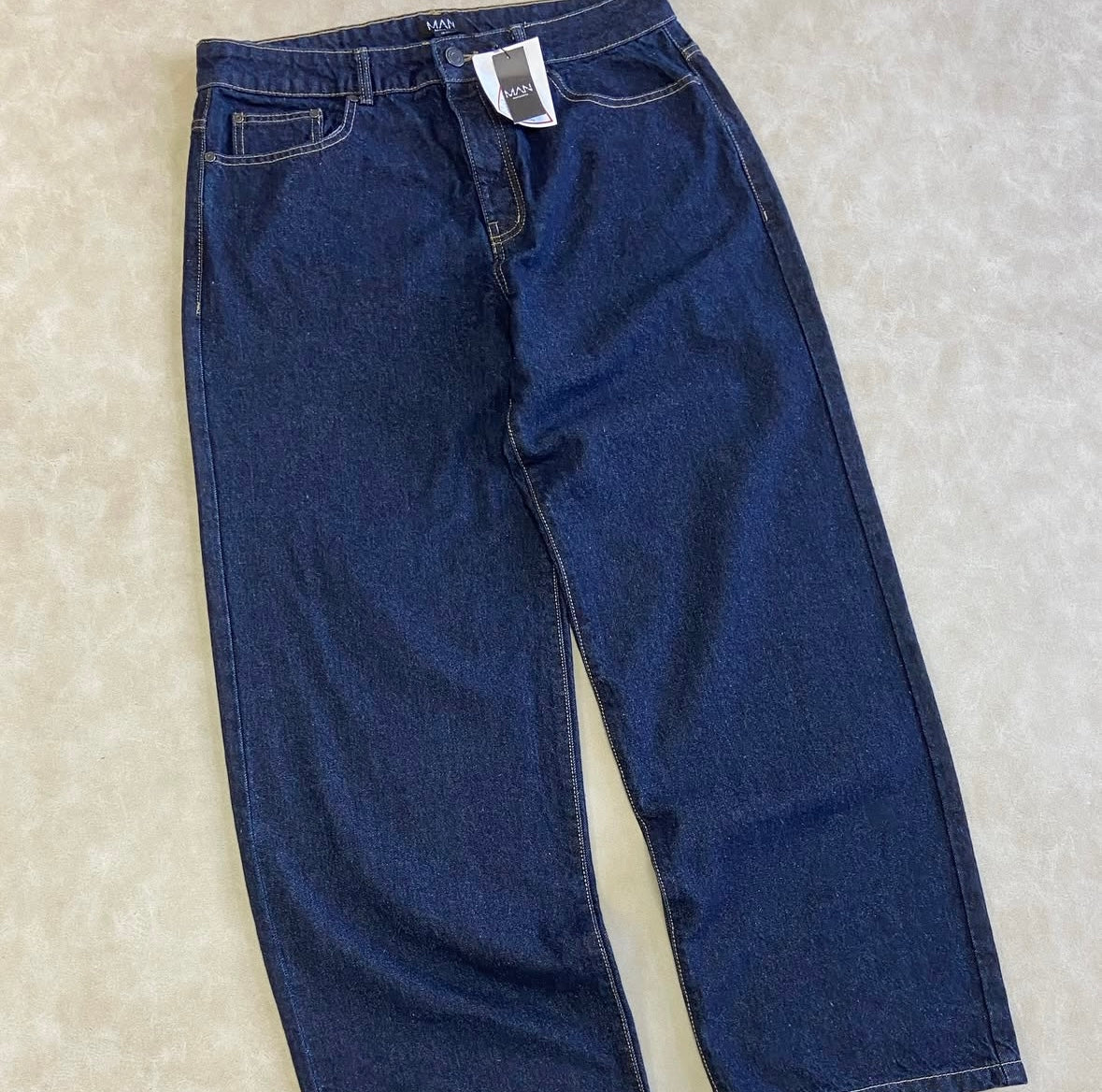 Baggy Fit Jeans With Contrast Stitch