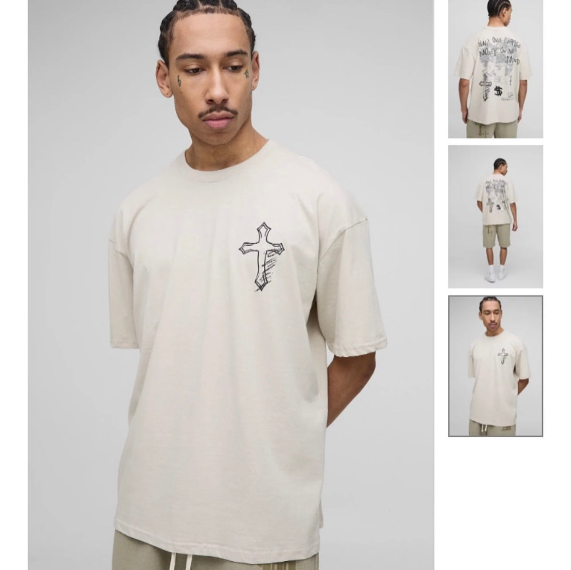 Oversized Cross Renaissance Graphic T-
Shirt