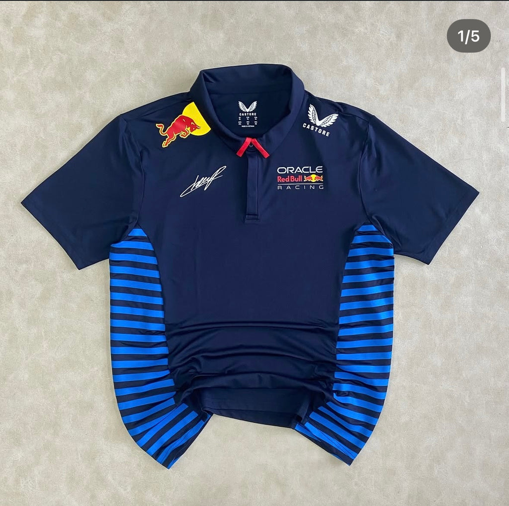 Men’s Castore Sergio Perez Navy Red Bull Racing 2024 Team Polo