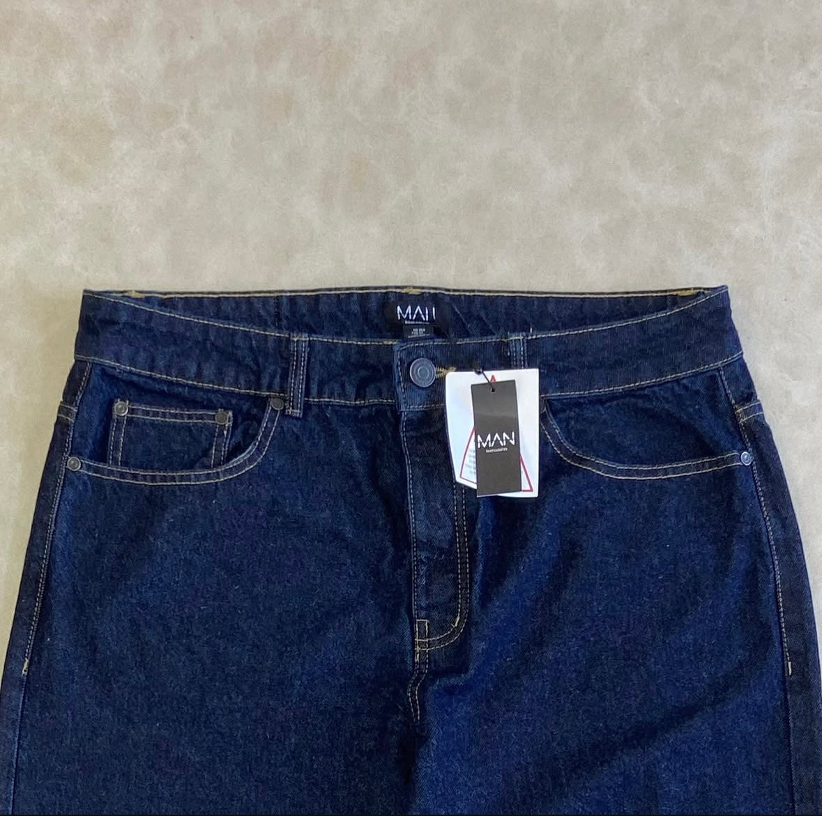 Baggy Fit Jeans With Contrast Stitch