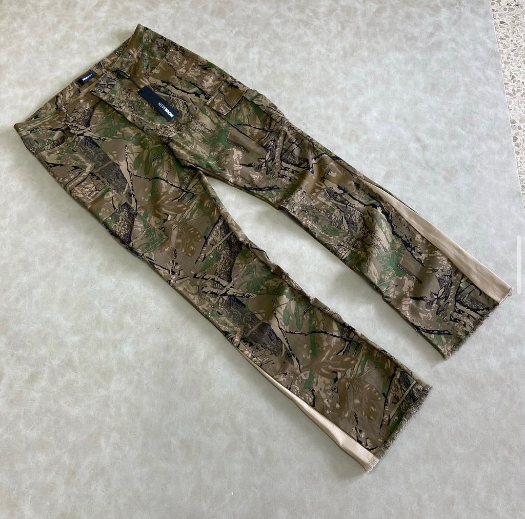 On The Hunt Slim Flared Cargo Pants - Camouflage