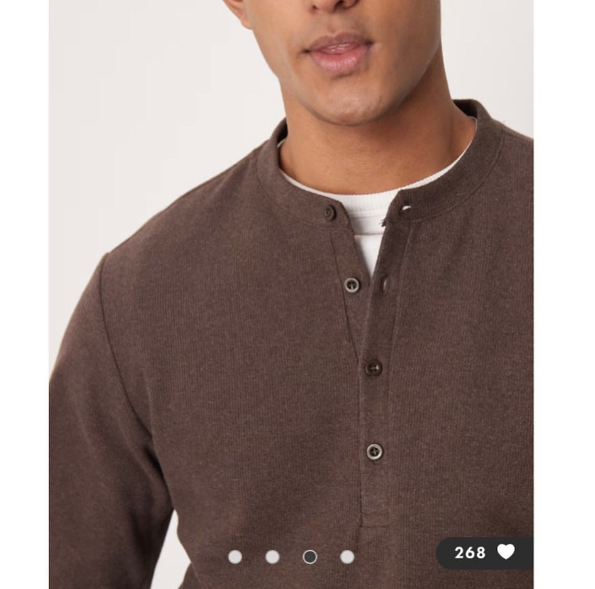 ASOS DESIGN boxy heavyweight rib henley sweater in dark brown