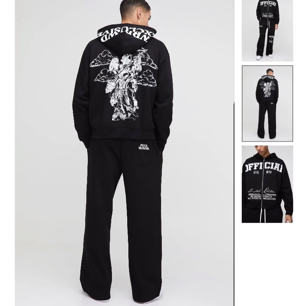 Oversize Straight Tracksuit With Official Print
