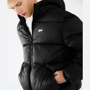 Pull&Bear STWD puffer jacket with hood in black