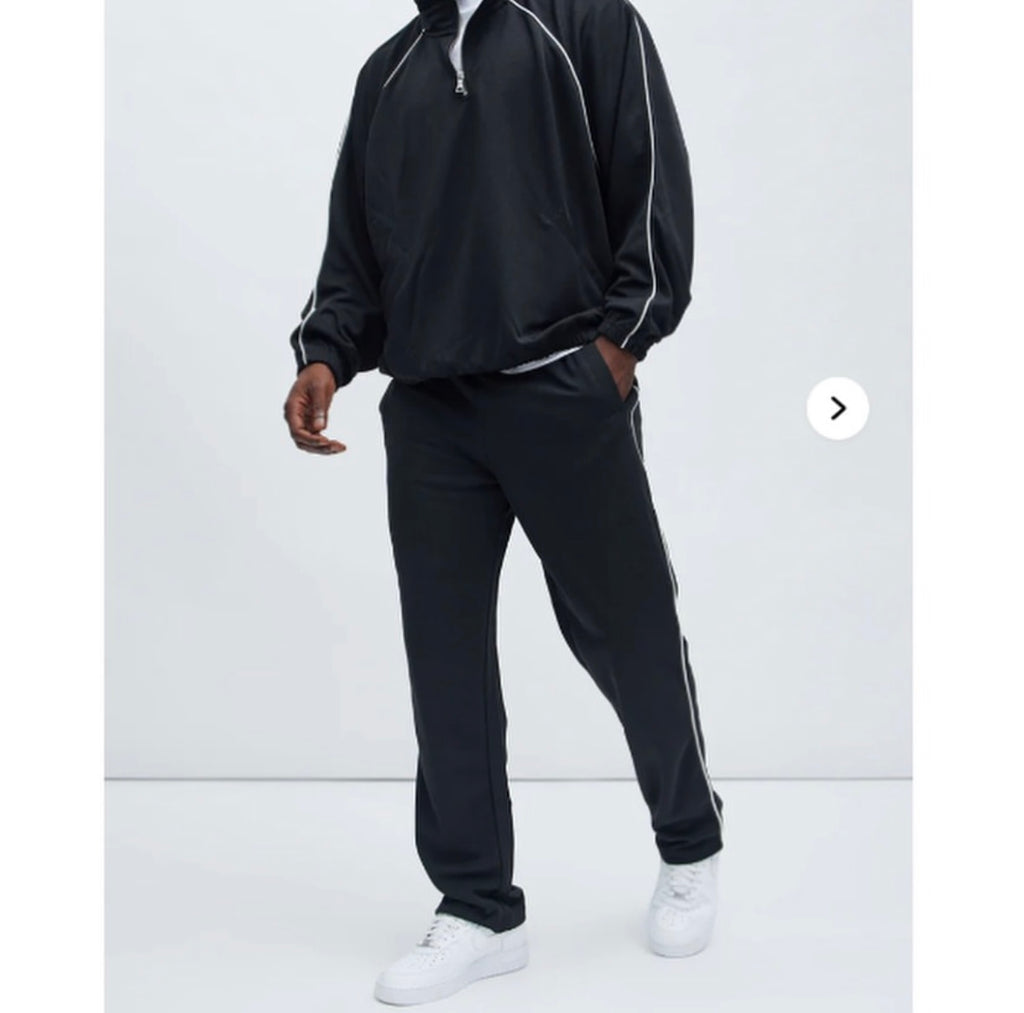 Terry Relaxed Tack Pants - Black