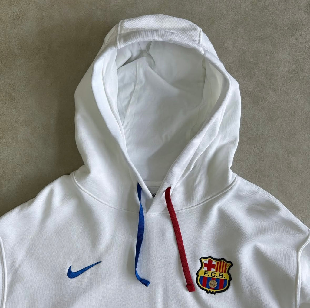 White Barça Nike Hoodie