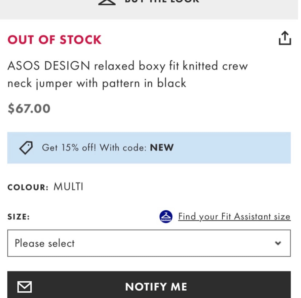 ASOS DESIGN relaxed boxy fit knitted
crew neck Jumper