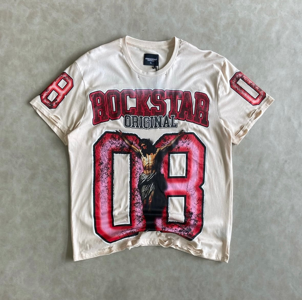 Fields Beige Oversized Graphic T-Shirt