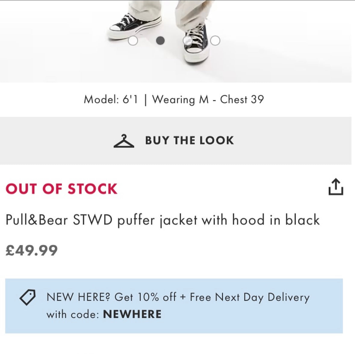 Pull&Bear STWD puffer jacket with hood in black