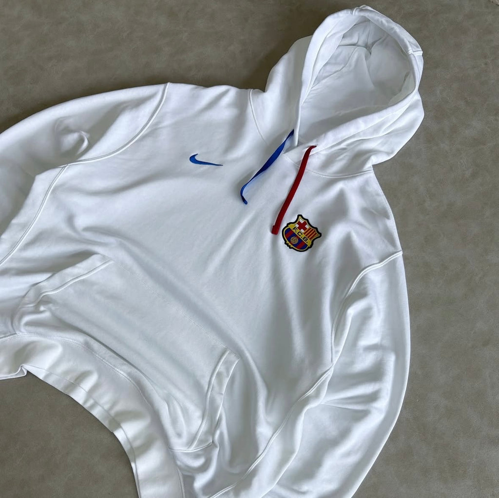White Barça Nike Hoodie
