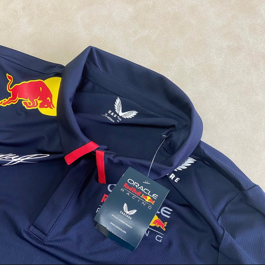 Men’s Castore Sergio Perez Navy Red Bull Racing 2024 Team Polo