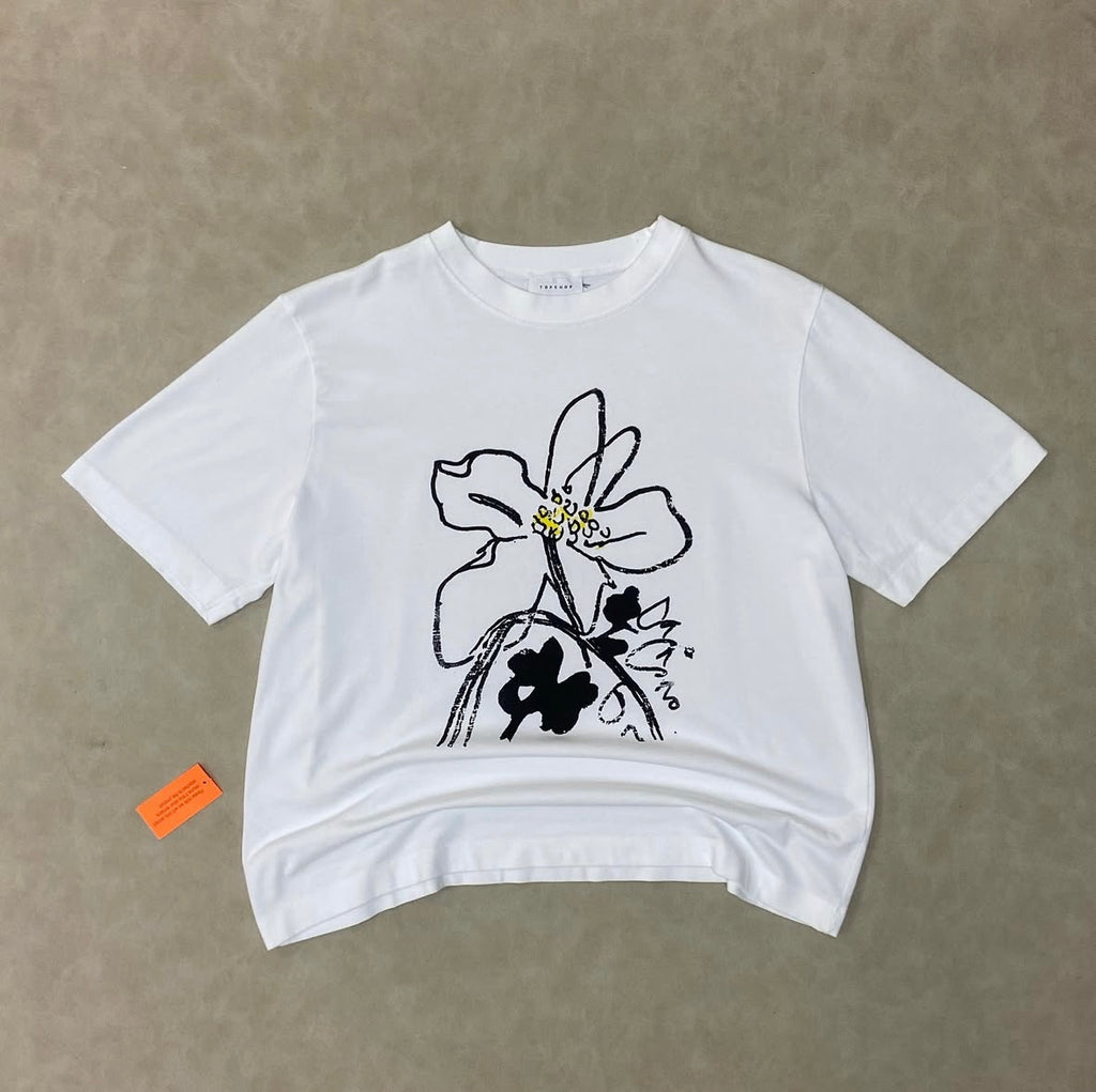 Top Shop Floral HeavyWeight Boxy T-Shirt