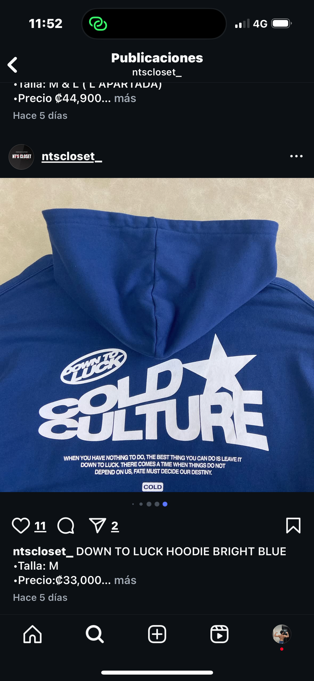 Down To Luck Hoodie Bright Blue