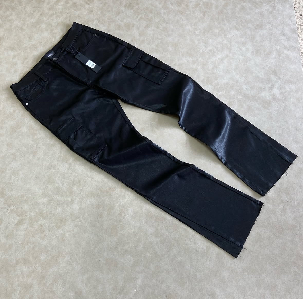 Better Be Cargo Waxed flared Pants Black