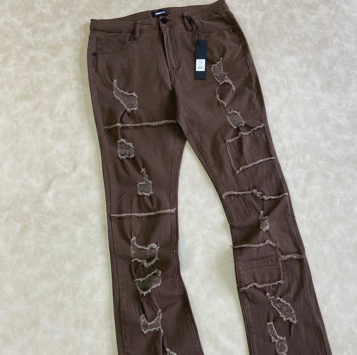 Manchester Wide Leg Stacked Pant - Darck Brown