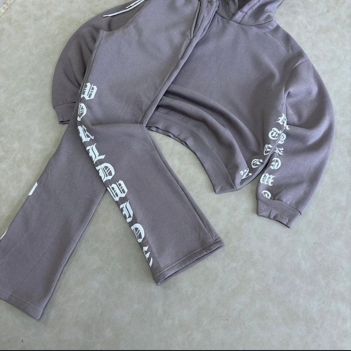 Oversized Boxy Printed Flared Tracksuit