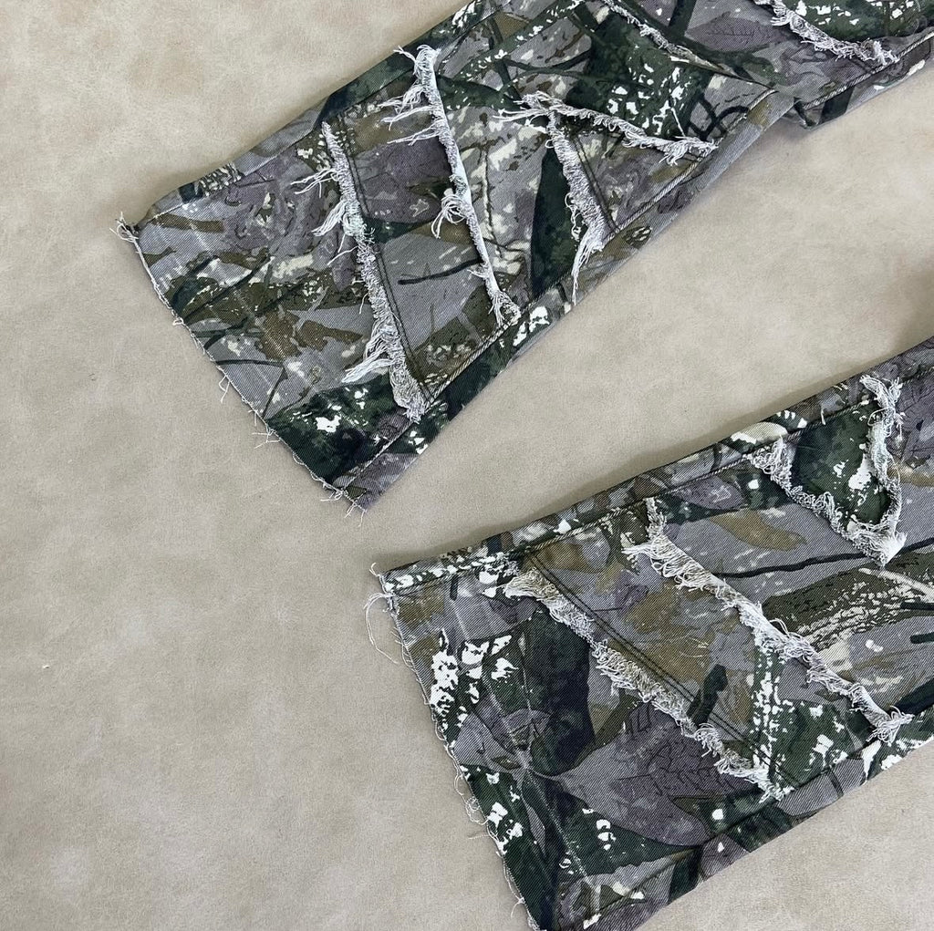 On Repeat Cargo Flare Pants - Green/Combined