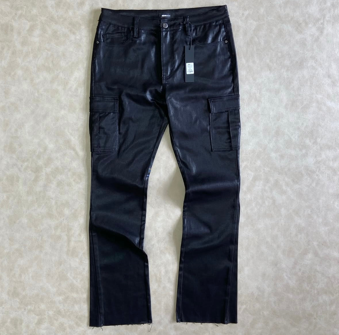 Better Be Cargo Waxed flared Pants Black
