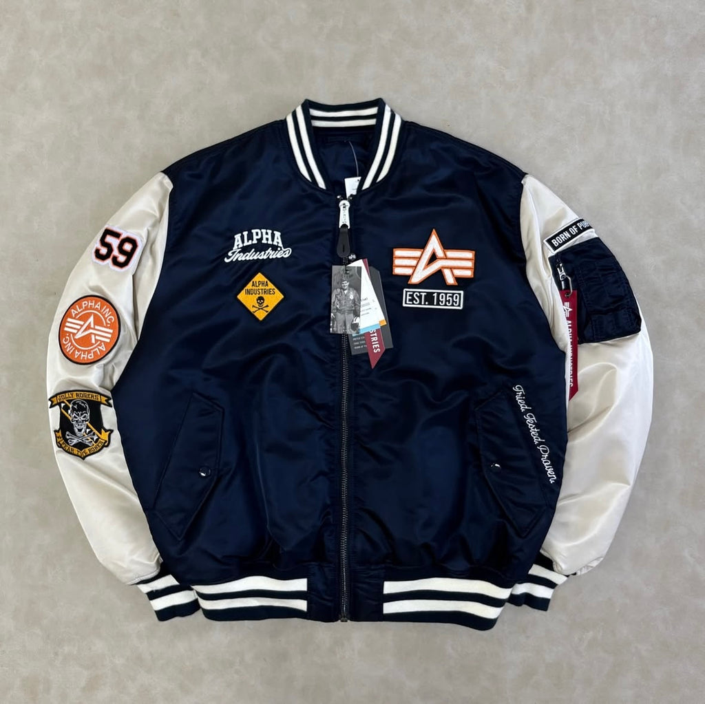 Alpha Nelson Reversible Varsity Jacket