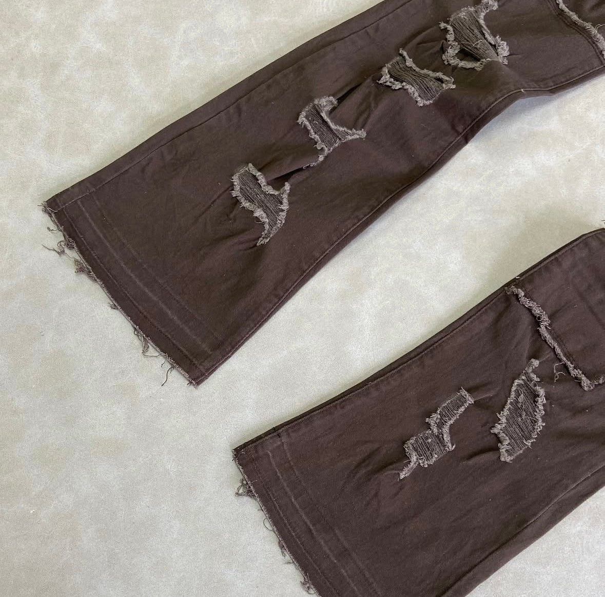 Manchester Wide Leg Stacked Pant - Darck Brown