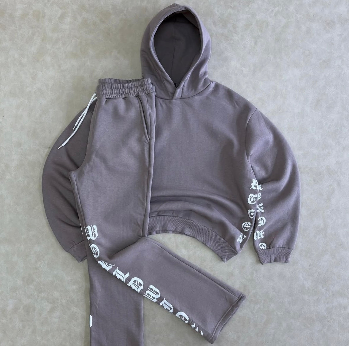 Oversized Boxy Printed Flared Tracksuit