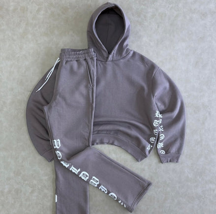 Oversized Boxy Printed Flared Tracksuit